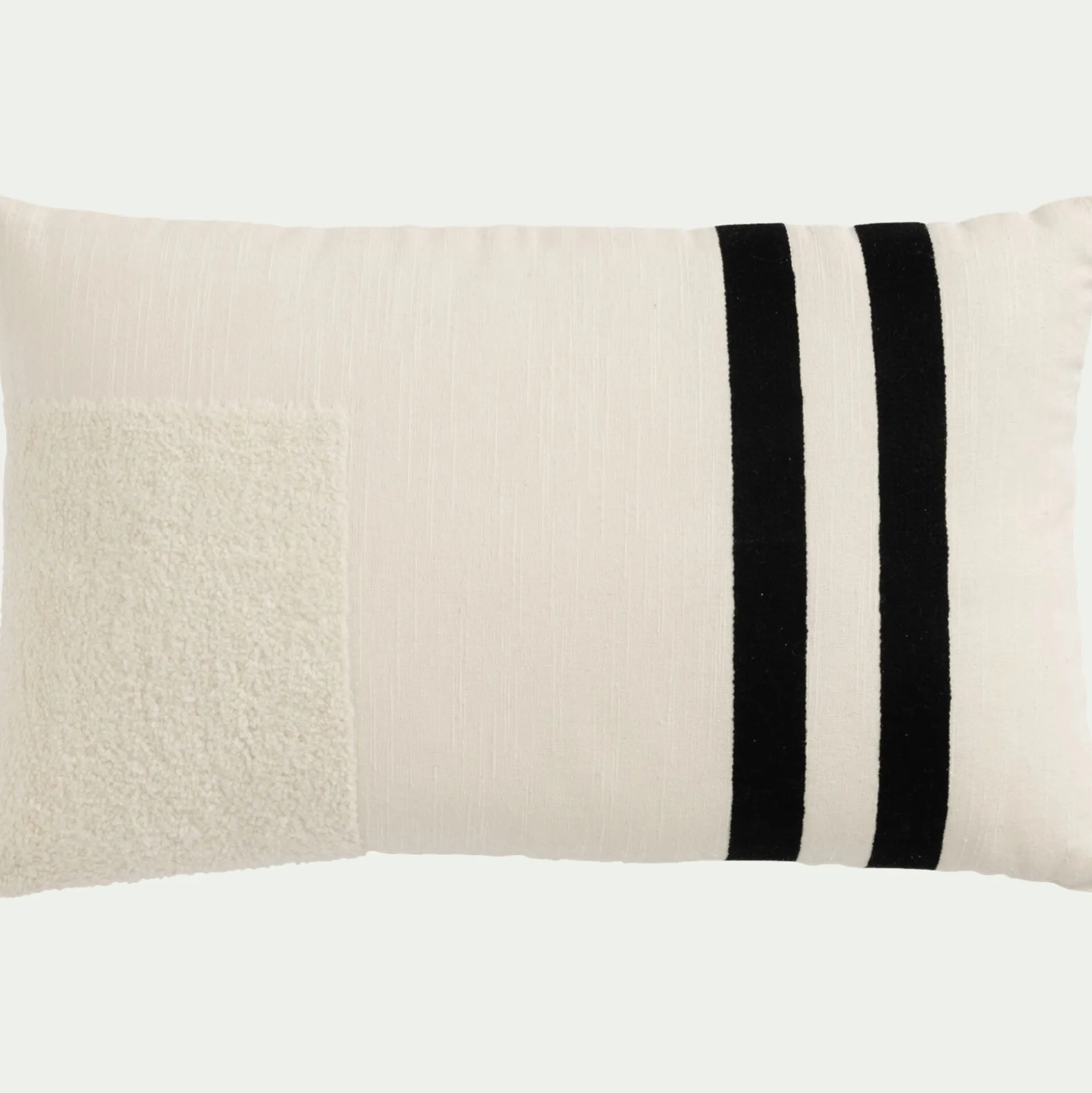Coussin en coton tufté 30x50cm - blanc
