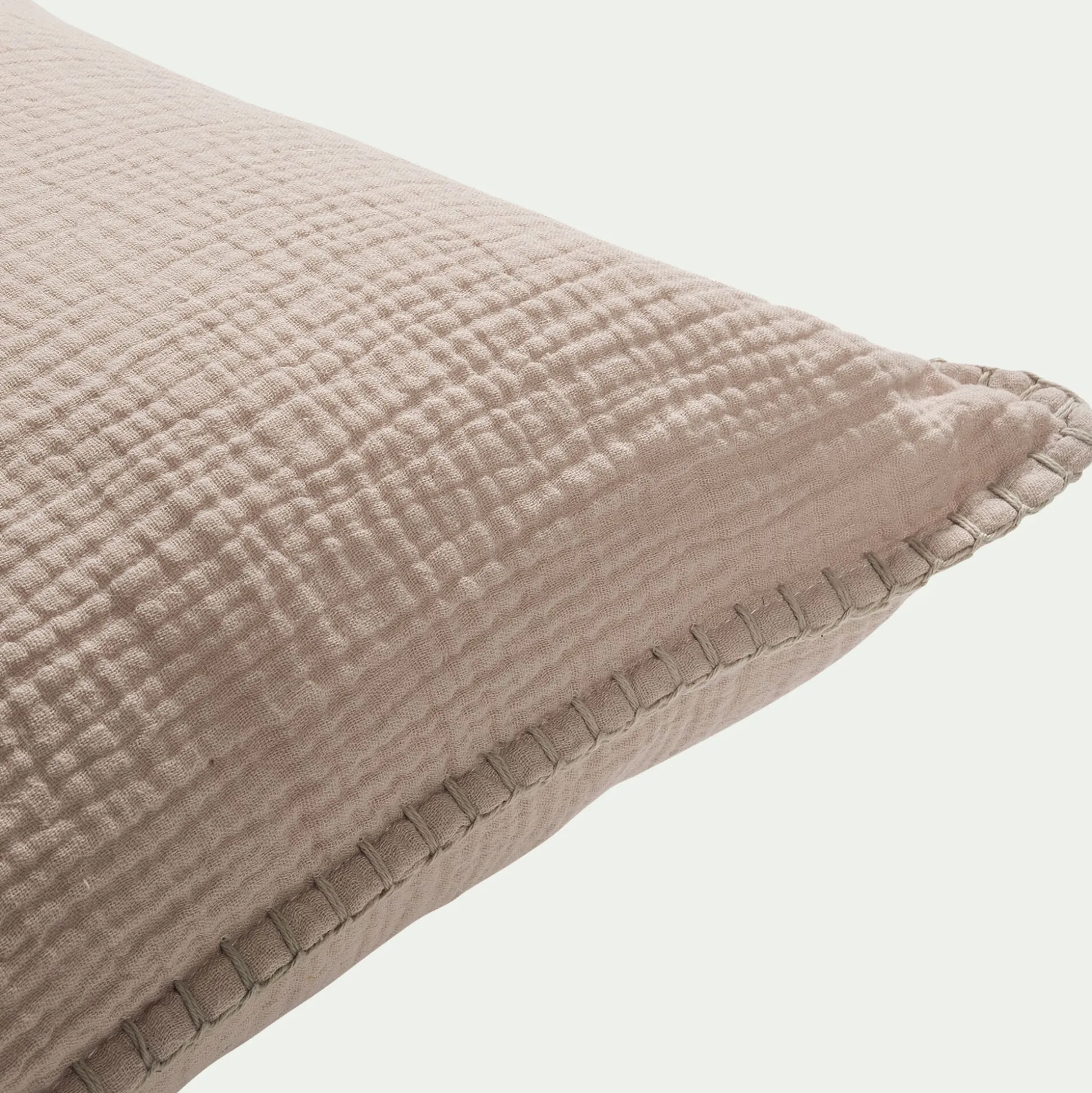 Coussin en gaze de coton 45x45cm - beige alpilles