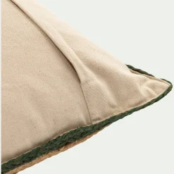 coussin en jute avec finition liseré 45x45cm - naturel