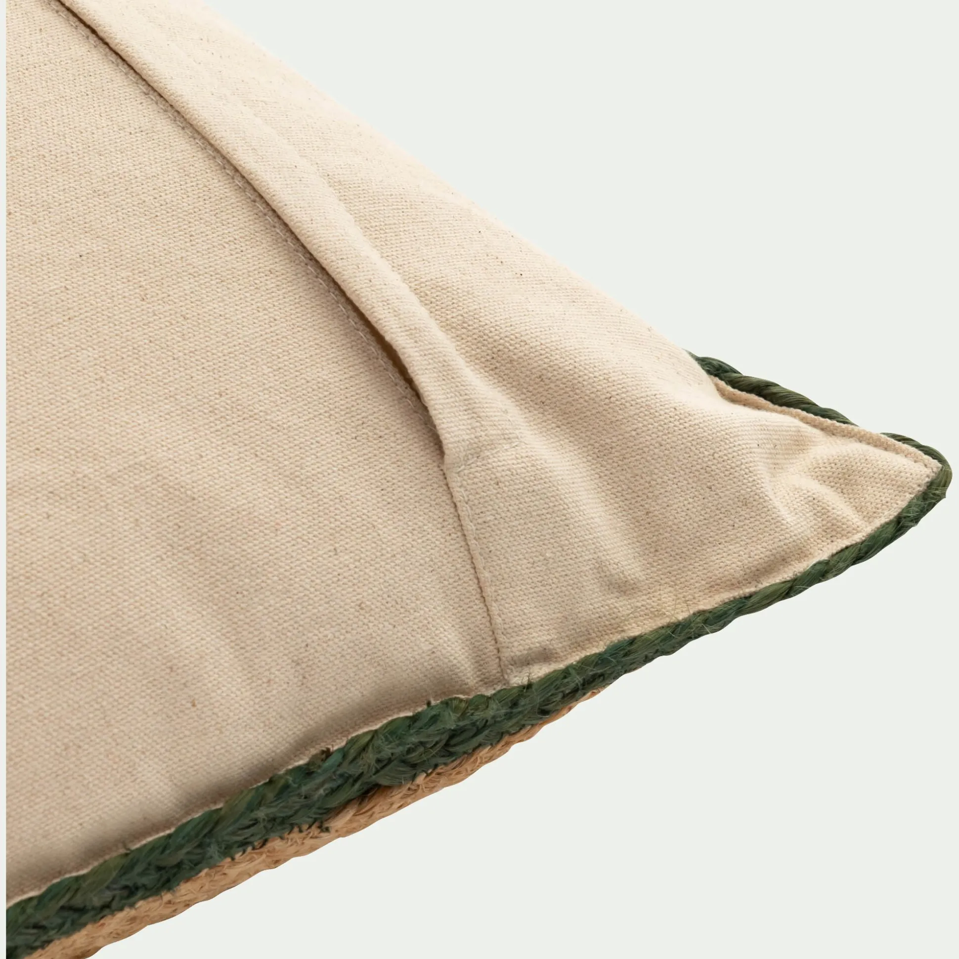 coussin en jute avec finition liseré 45x45cm - naturel