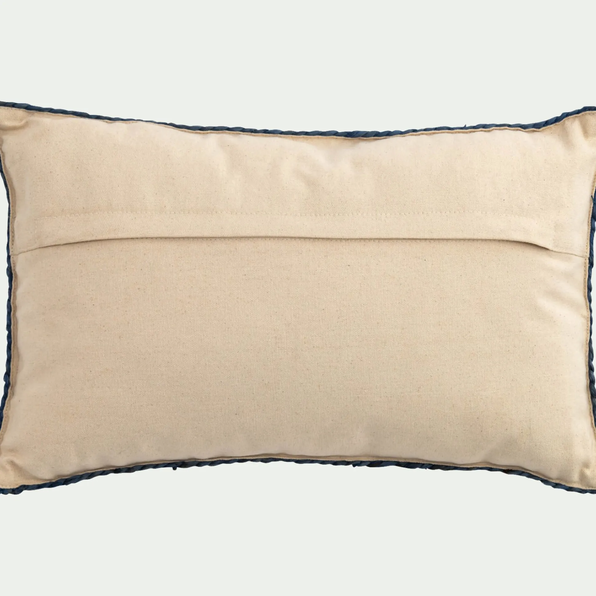 coussin en jute avec finition liseré 35x50cm - naturel