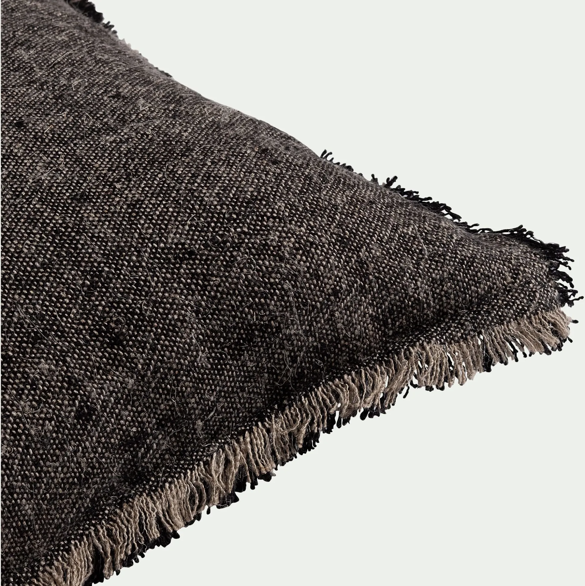 Coussin en lin chambray - noir 30x50cm