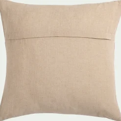 Coussin en lin et coton finition liseré 45x45cm - beige