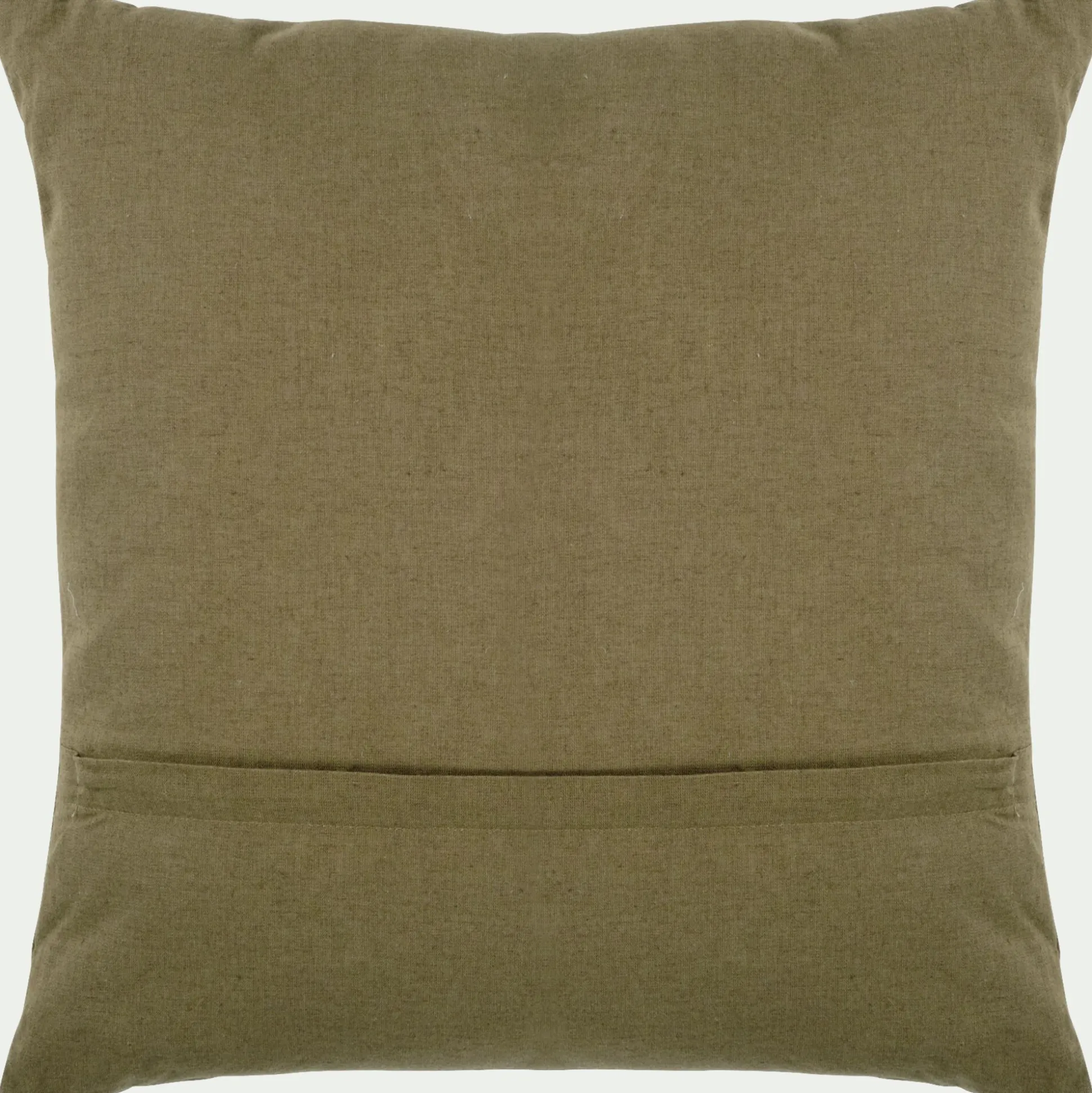 Coussin en lin et coton finition liseré 45x45cm - vert mousse