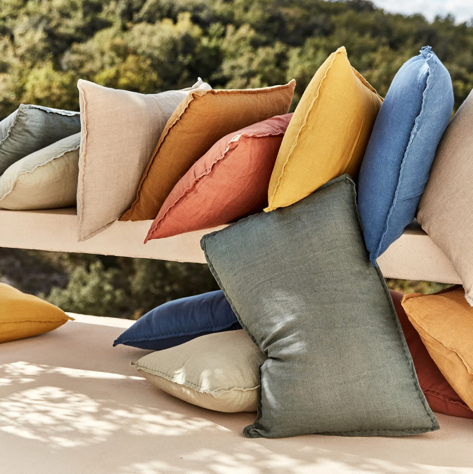 Coussin en lin lavé 30x80cm - brun alep
