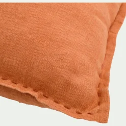 Coussin en lin lavé 45x45cm - brun rustrel