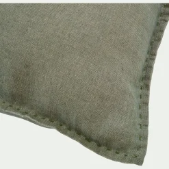 Coussin en lin lavé 40x60cm - vert cèdre