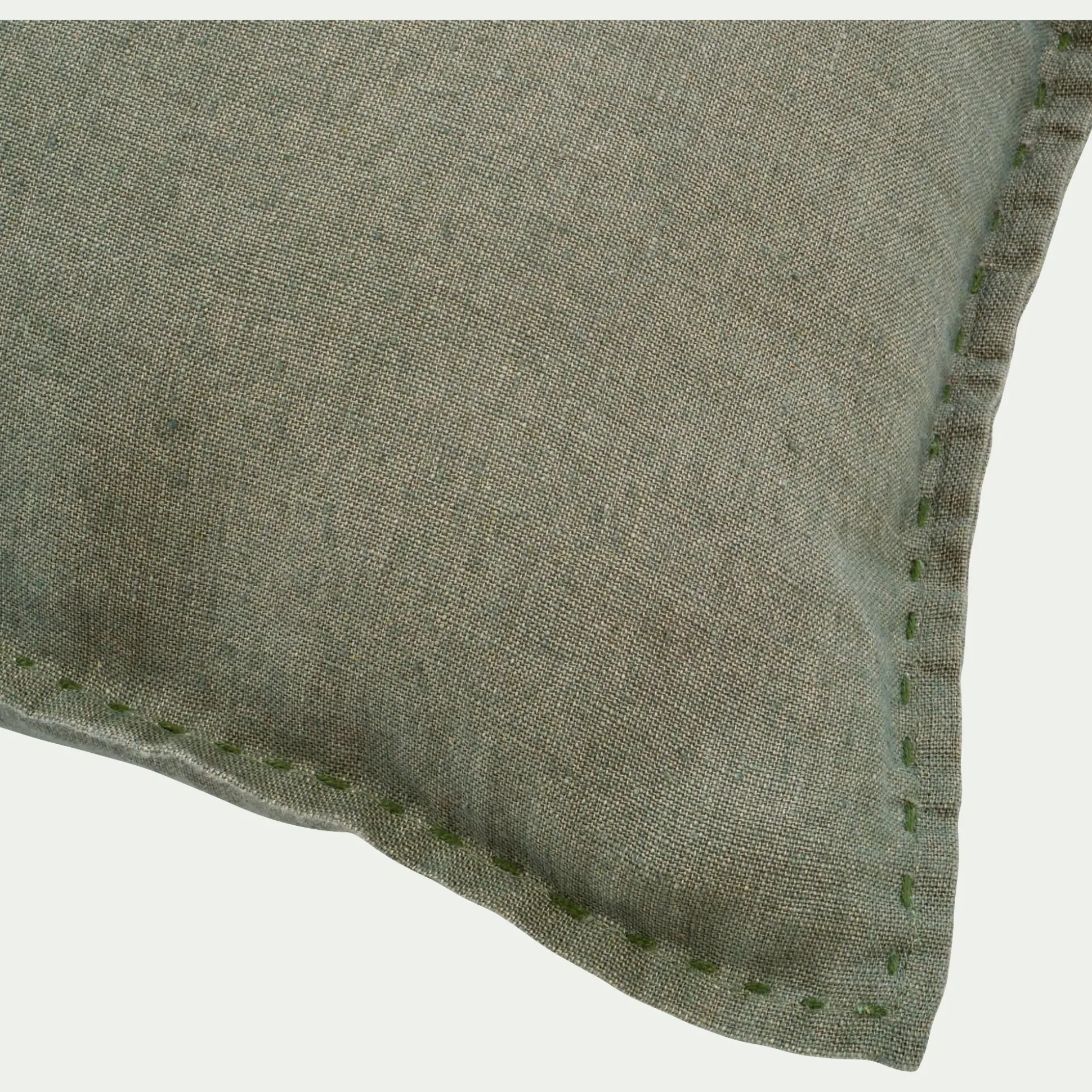 Coussin en lin lavé 40x60cm - vert cèdre