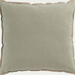 Coussin en lin 45x45cm - vert olivier