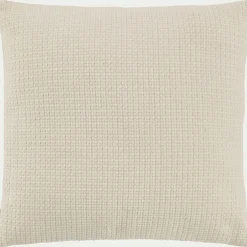 Coussin en tissu effet crocheté 45x45cm - blanc écru