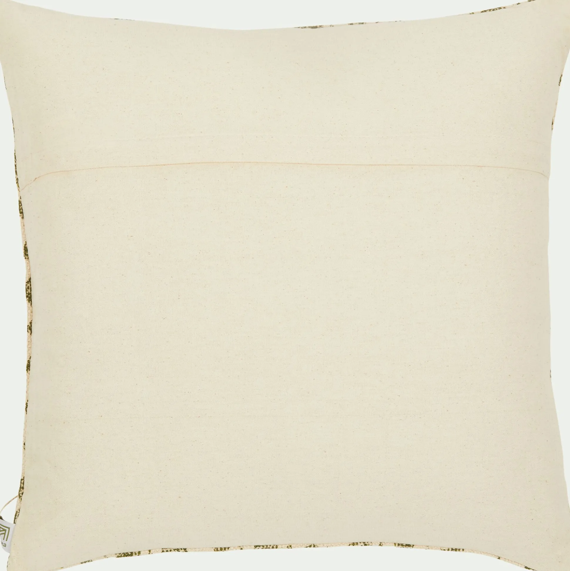 Coussin ethnique en coton - vert cèdre 45x45cm