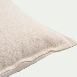 Coussin feutrine en tissu 45x45cm - blanc écru