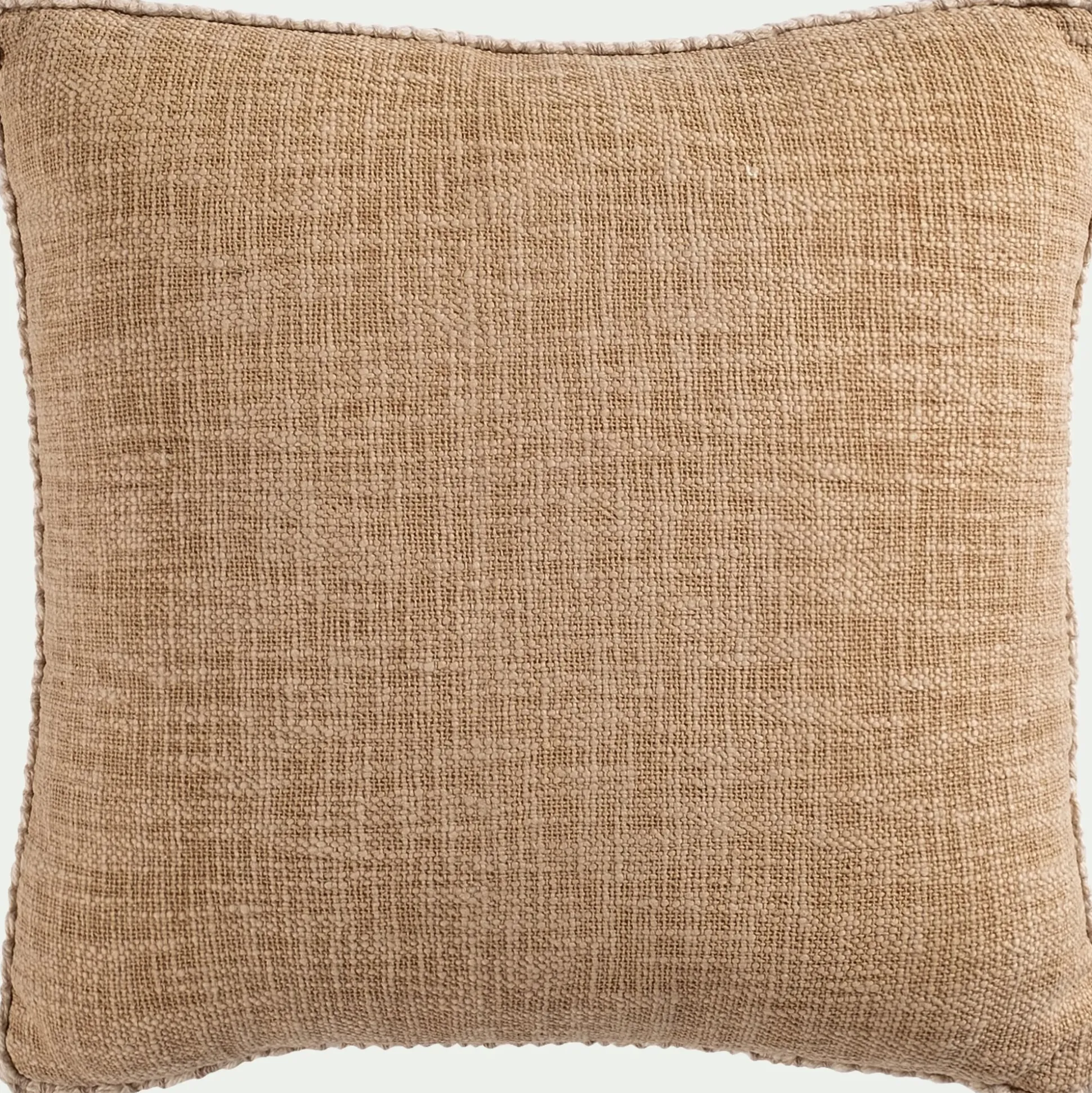Coussin finition passepoil en coton 45x45cm - naturel