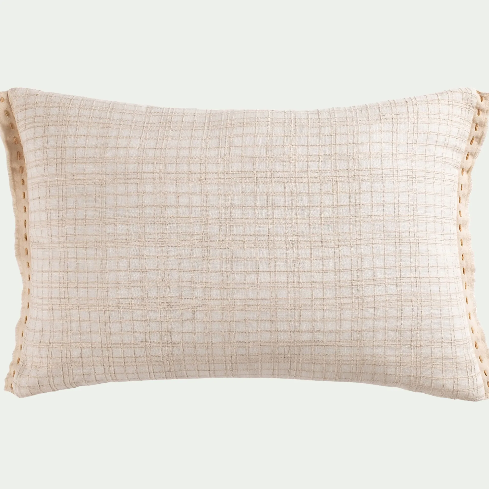Coussin khanta en lin et coton 40x60cm - blanc