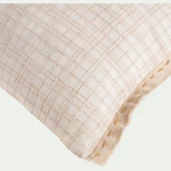 Coussin khanta en lin et coton 40x60cm - blanc