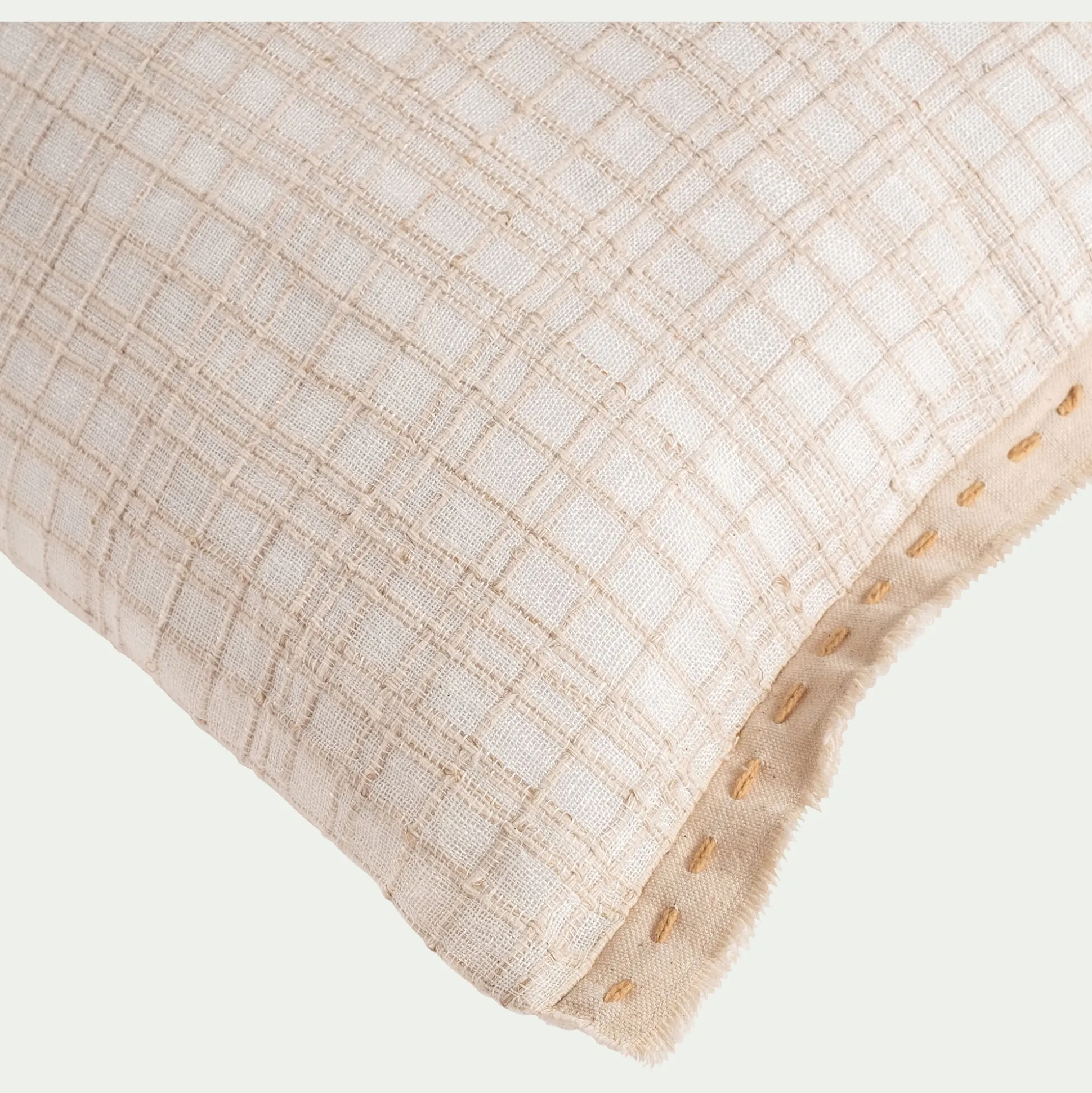 Coussin khanta en lin et coton 40x60cm - blanc