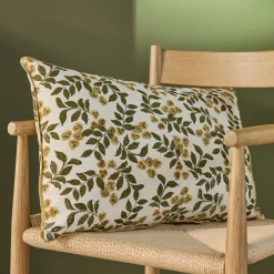 Coussin motif floral en coton 40x60cm - jaune