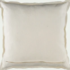 Coussin motif romarin en coton 45x45cm - blanc