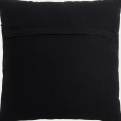 Coussin motifs laineux en coton 45x45cm - noir