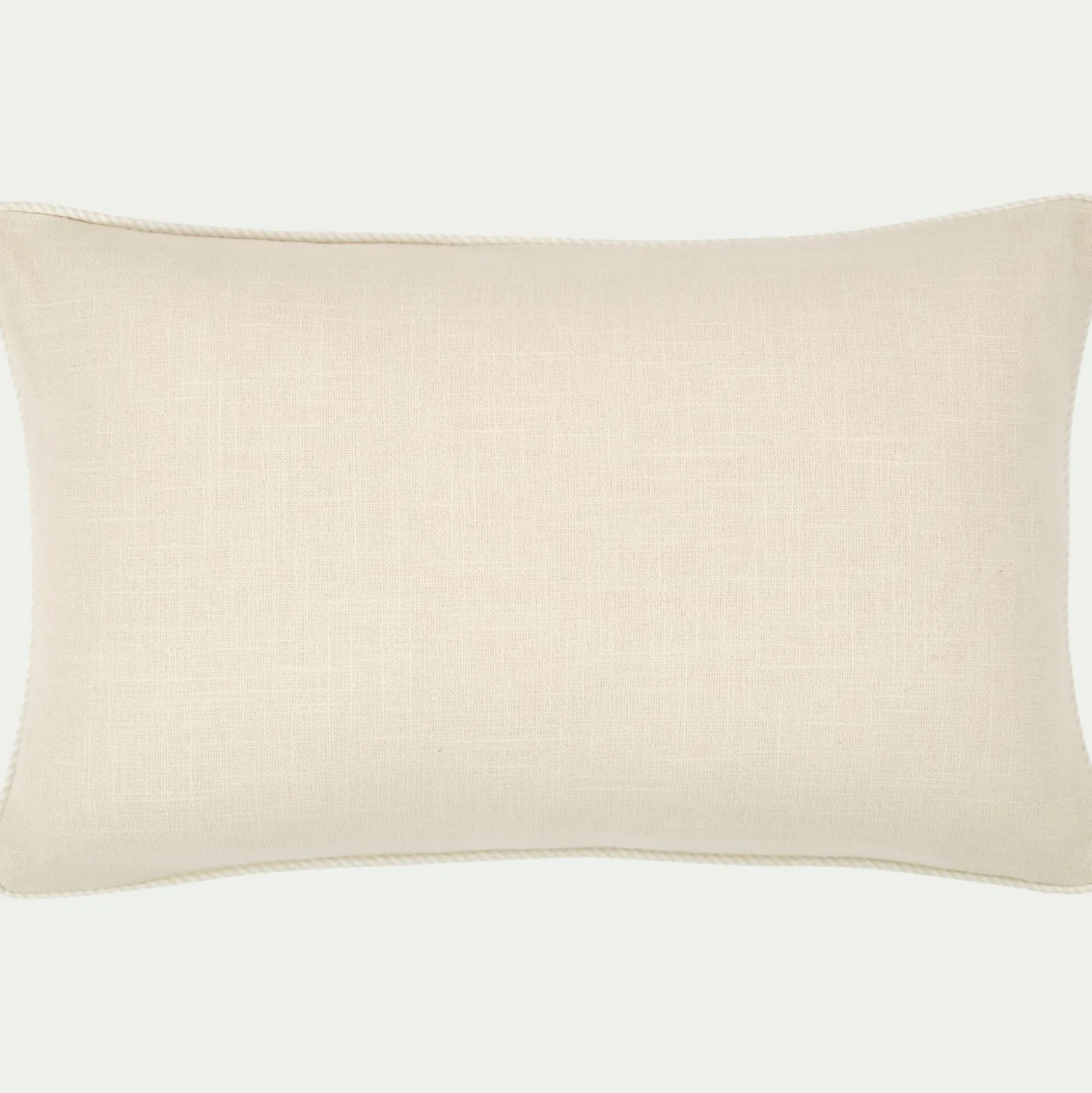 Coussin à passepoil bicolore en coton 30x50cm - beige
