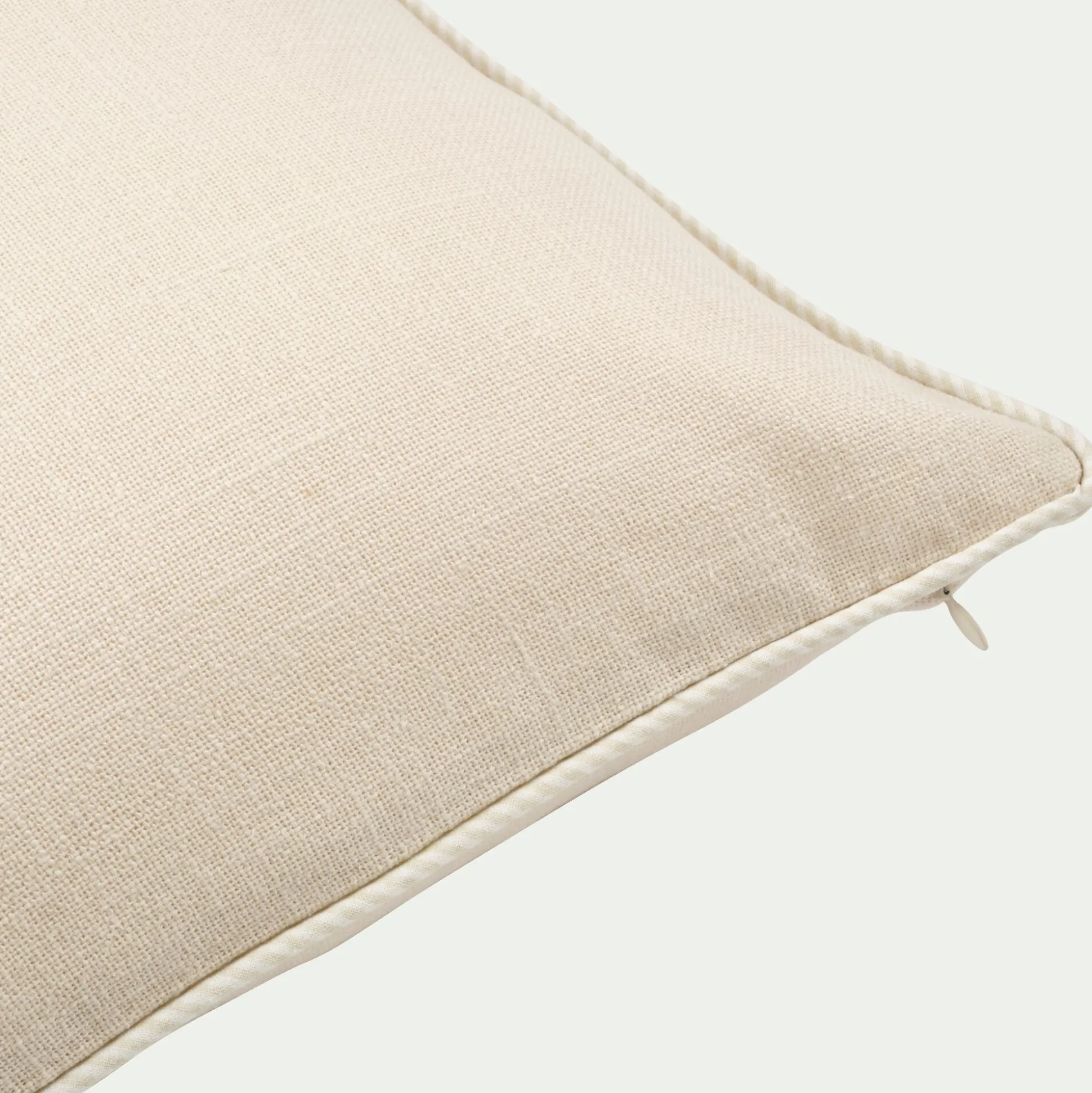 Coussin à passepoil bicolore en coton 30x50cm - beige
