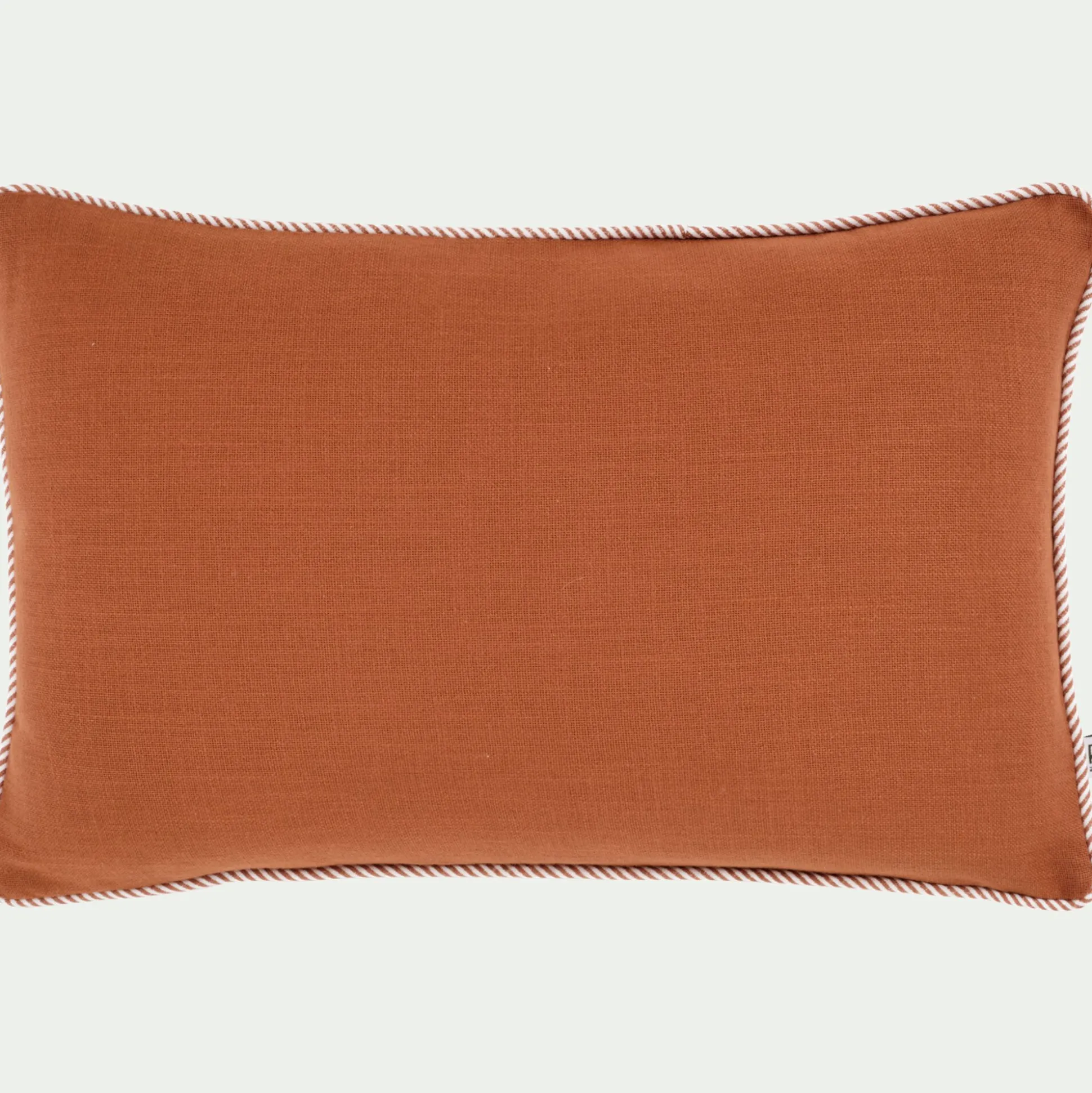 Coussin à passepoil bicolore en coton 30x50cm - brun rustrel