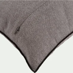 Coussin points bourdon en coton - gris ardoise 45x45cm
