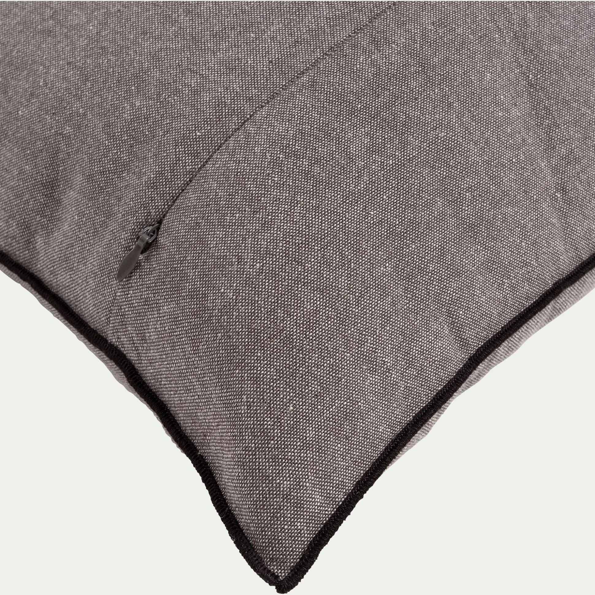 Coussin points bourdon en coton - gris ardoise 45x45cm