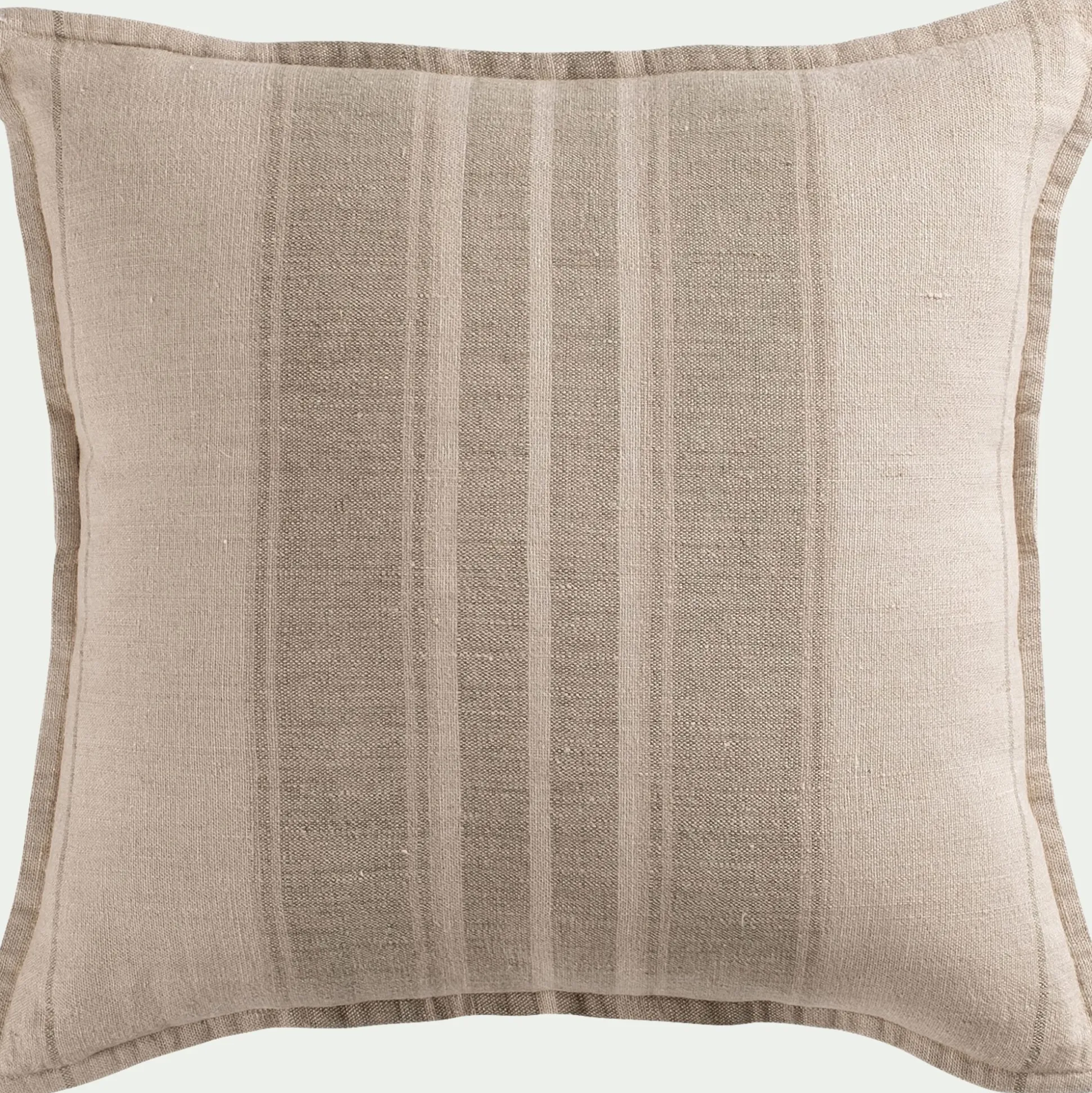 Coussin rayé en lin 45x45cm - vert