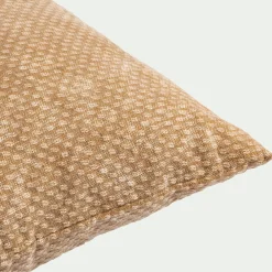 Coussin surpiqué en coton 45x45cm - brun noisette