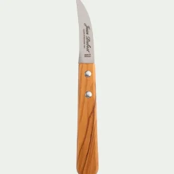 Couteau bec d'oiseau en inox et bois d'olivier 15,30cm - naturel