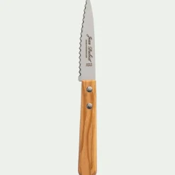 Couteau à légumes en inox et bois d'olivier 18cm - naturel