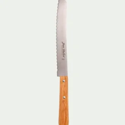 Couteau à pain en inox et bois d'olivier 19cm - naturel