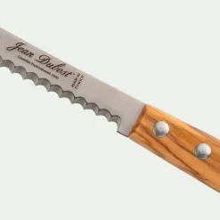 Couteau à tomates en inox et bois d'olivier 21cm - naturel