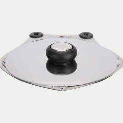 Couvercle ajustable en inox - gris métallisé