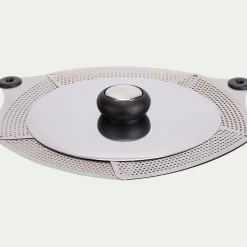 Couvercle ajustable en inox - gris métallisé