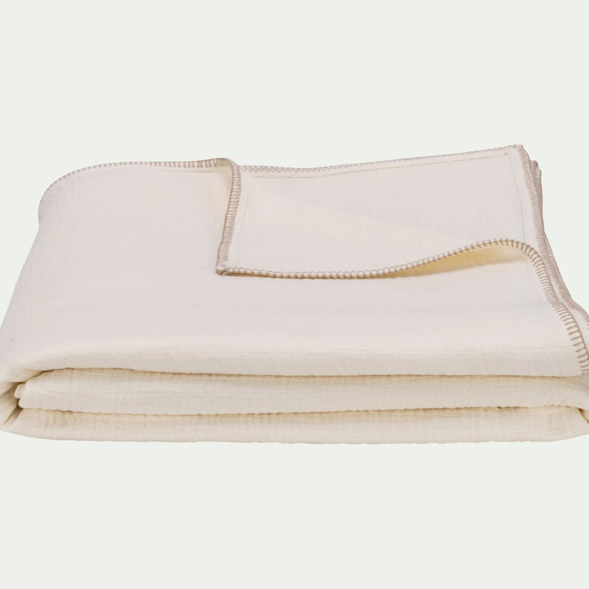 Couvre-lit en triple gaze de coton 180x230cm - blanc ventoux