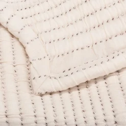 Couvre-lit matelassé en coton surpiqué 230x250cm - blanc écru
