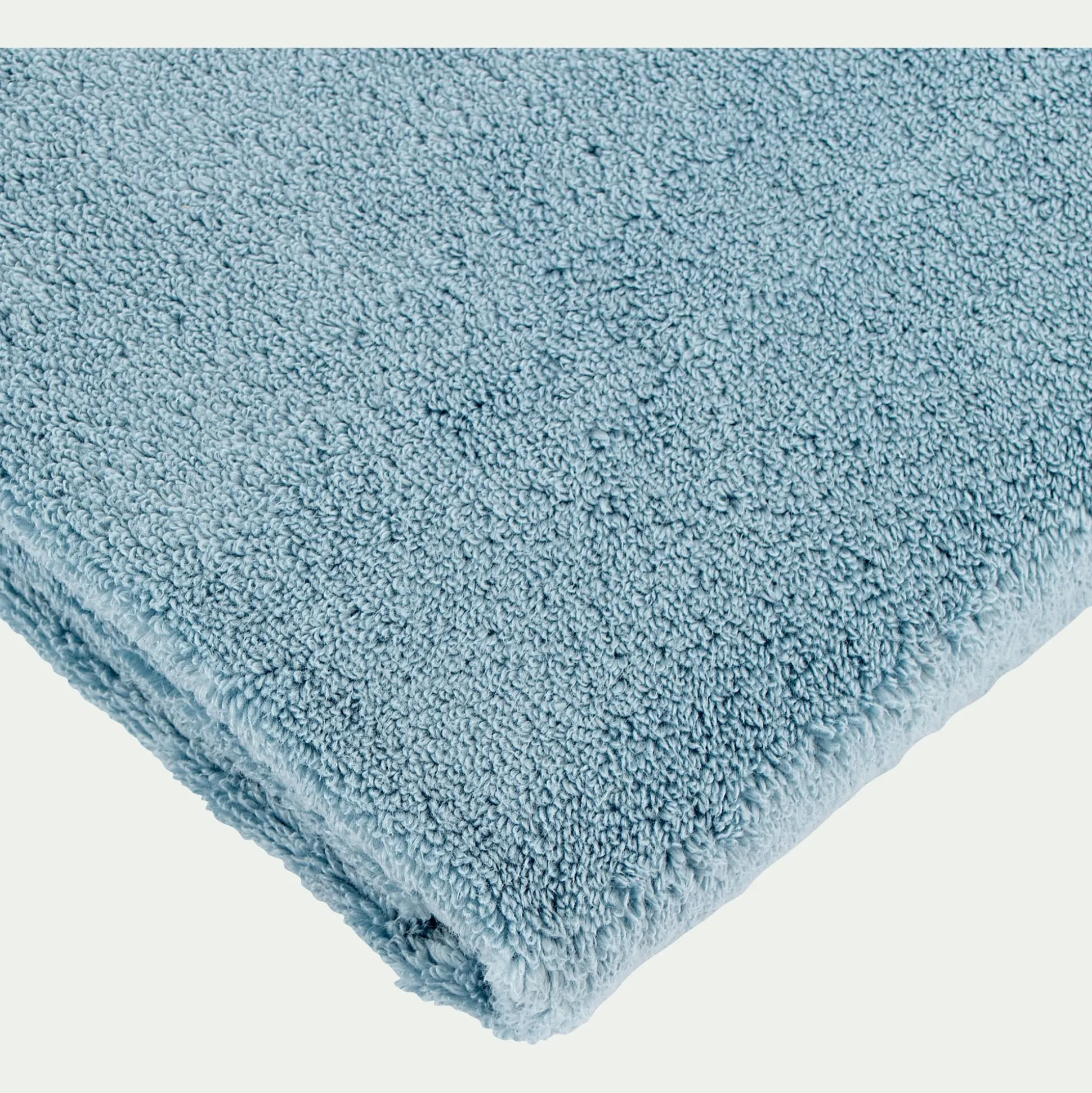 Drap de bain bouclette en coton - bleu autan 100x150cm