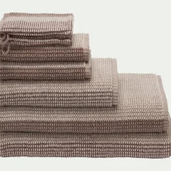 Drap de bain bouclette jacquard en coton - beige alpilles 100x150cm