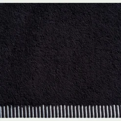 Drap de bain brodé en coton - noir 100x150cm