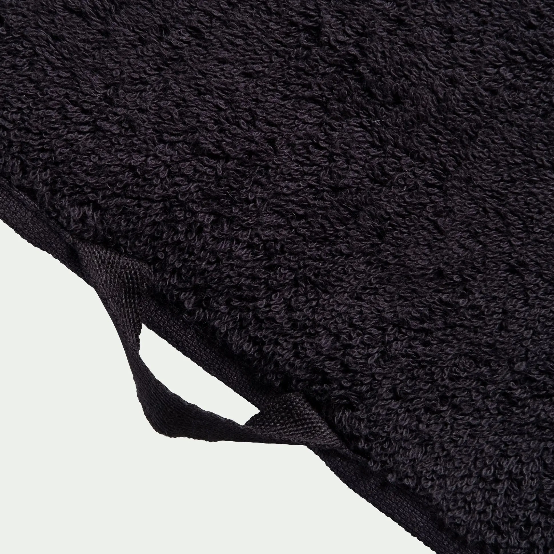 Drap de bain brodé en coton - noir 100x150cm