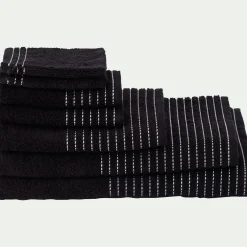 Drap de bain en coton - noir 100x150cm