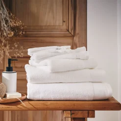 Drap de bain en coton peigné - blanc optique 100x150cm
