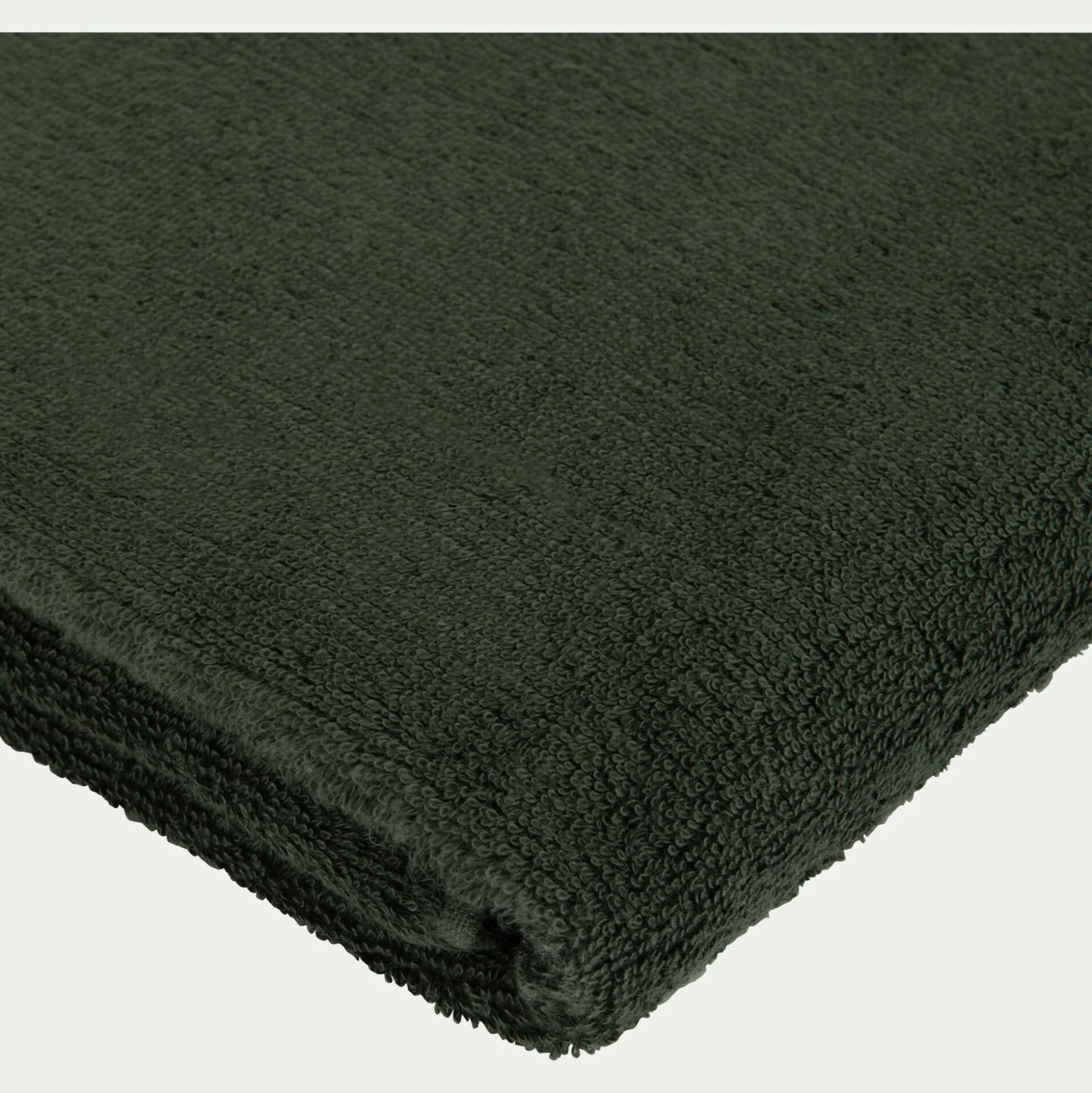 Drap de bain en coton peigné - vert cèdre 100x150cm