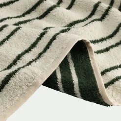 Drap de bain en coton à rayures 100x150cm - vert