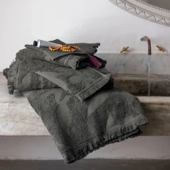 Drap de bain en coton - vert cèdre 100x150cm
