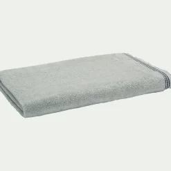 Drap de bain frangé en coton 100x150cm - bleu littoral