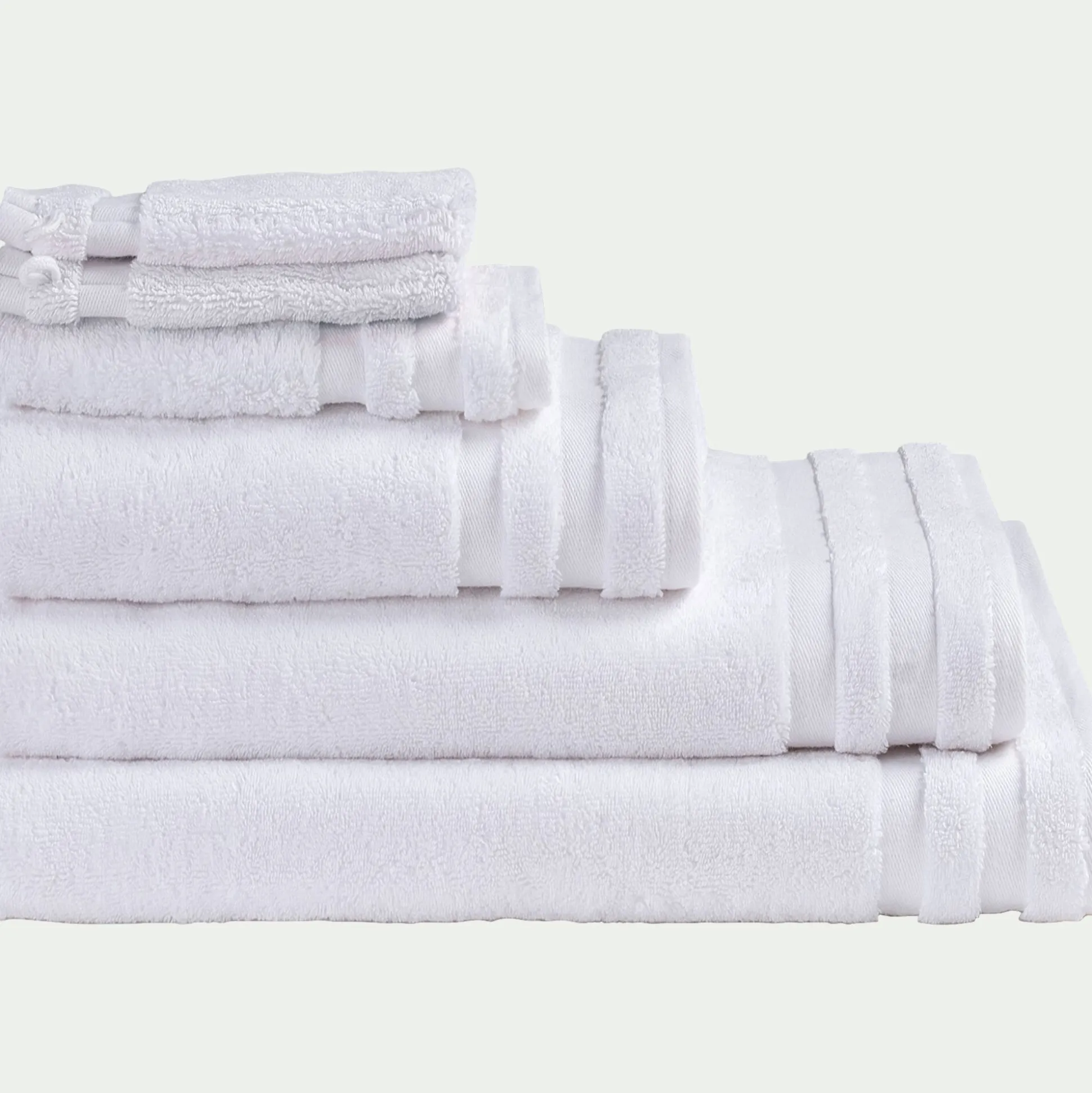 Drap de bain qualité hôtelière en coton - blanc 100x150cm