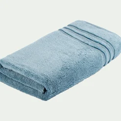 Drap de douche bouclette en coton - bleu autan 70x140cm